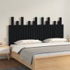 Cabecero de cama de pared madera maciza pino negro 159,5x3x80cm