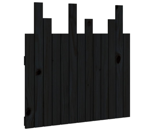 Cabecero de cama pared madera maciza pino negro 82,5x3x80 cm