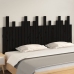 Cabecero de cama de pared madera maciza pino negro 166x3x80 cm