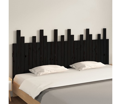 vidaXL Cabecero de cama de pared madera maciza pino negro 185x3x80 cm