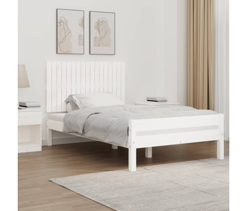 Cabecero de cama de pared madera maciza pino blanco 108x3x60 cm