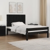 Cabecero de cama de pared madera maciza pino negro 108x3x60 cm