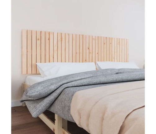 Cabecero de cama de pared madera maciza de pino 204x3x60 cm