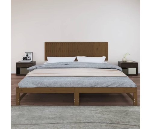 Cabecero de cama madera maciza pino marrón miel 204x3x60 cm