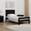 vidaXL Cabecero de cama de pared madera maciza pino negro 95,5x3x60 cm