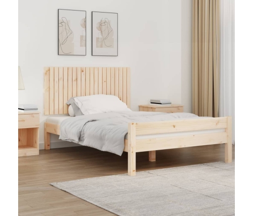 Cabecero de cama de pared madera maciza de pino 127,5x3x60 cm