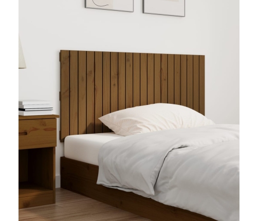 vidaXL Cabecero cama pared madera maciza pino marrón miel 127,5x3x60cm