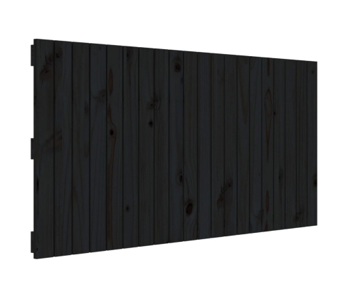 Cabecero de cama pared madera maciza pino negro 127,5x3x60 cm