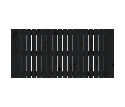 Cabecero de cama pared madera maciza pino negro 127,5x3x60 cm