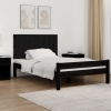 Cabecero de cama pared madera maciza pino negro 127,5x3x60 cm