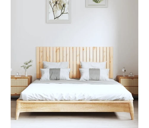 Cabecero de cama de pared madera maciza de pino 147x3x60 cm