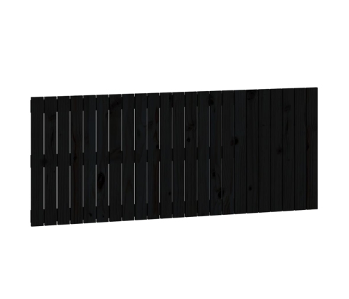 Cabecero de cama de pared madera maciza pino negro 147x3x60 cm