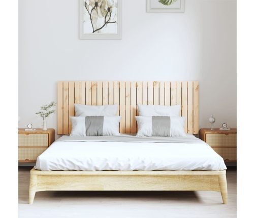 Cabecero de cama de pared madera maciza de pino 159,5x3x60 cm