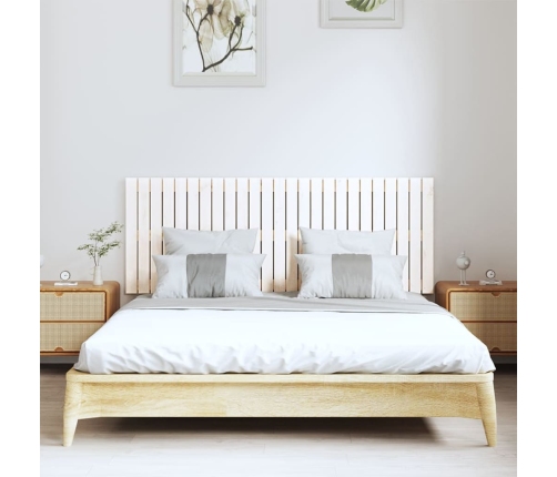 Cabecero de cama pared madera maciza pino blanco 159,5x3x60 cm