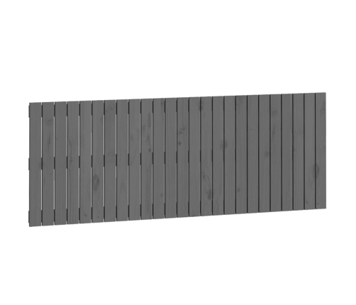 Cabecero de cama de pared madera maciza pino gris 159,5x3x60 cm