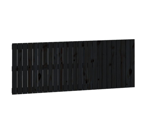 Cabecero de cama de pared madera maciza pino negro 159,5x3x60cm