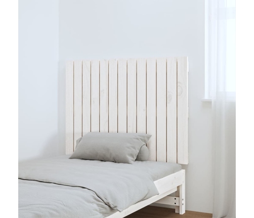 Cabecero de cama pared madera maciza pino blanco 82,5x3x60 cm