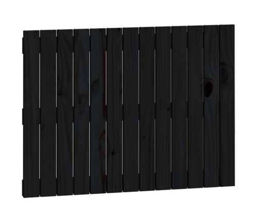 Cabecero de cama pared madera maciza pino negro 82,5x3x60 cm