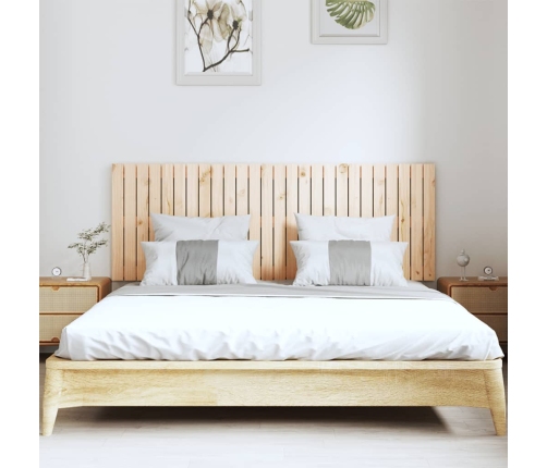 Cabecero de cama de pared madera maciza de pino 166x3x60 cm