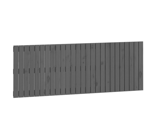 Cabecero de cama de pared madera maciza pino gris 166x3x60 cm