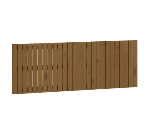 Cabecero cama pared madera maciza pino marrón miel 166x3x60 cm