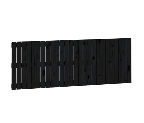 Cabecero de cama de pared madera maciza pino negro 166x3x60 cm