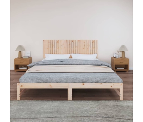 Cabecero de cama de pared madera maciza de pino 185x3x60 cm