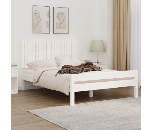 Cabecero de cama de pared madera maciza pino blanco 140x3x60 cm