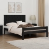 Cabecero de cama de pared madera maciza pino negro 140x3x60 cm