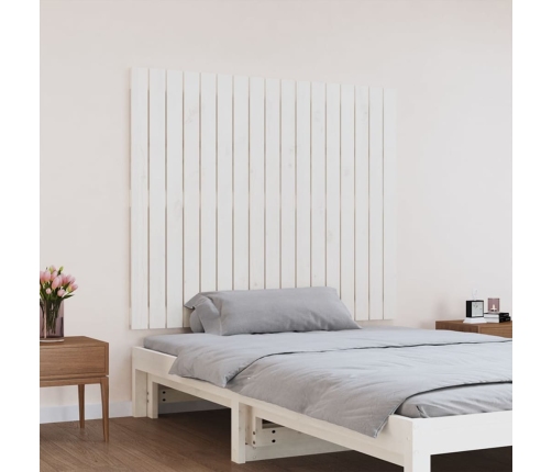 vidaXL Cabecero de cama de pared madera maciza pino blanco 108x3x90 cm