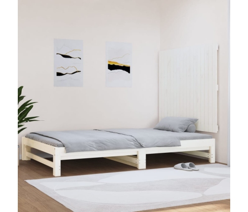 vidaXL Cabecero de cama de pared madera maciza pino blanco 108x3x90 cm