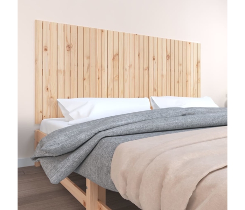 Cabecero de cama de pared madera maciza de pino 204x3x90 cm