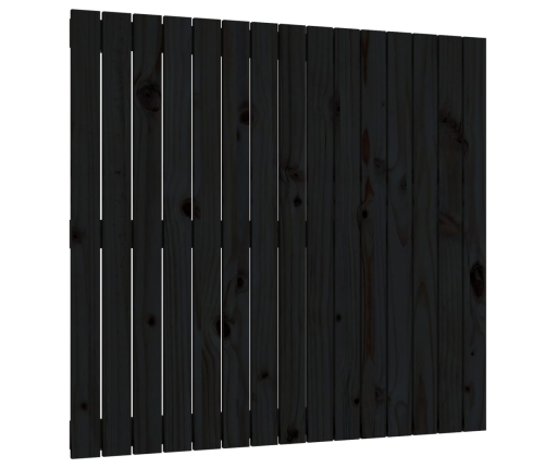 Cabecero de cama de pared madera maciza pino negro 95,5x3x90 cm