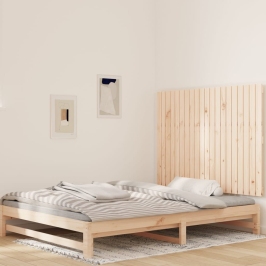 Cabecero de cama de pared madera maciza de pino 127,5x3x90 cm