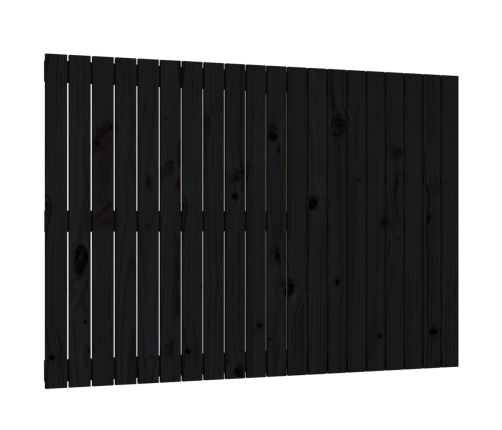 Cabecero de cama de pared madera maciza pino negro 127,5x3x90cm