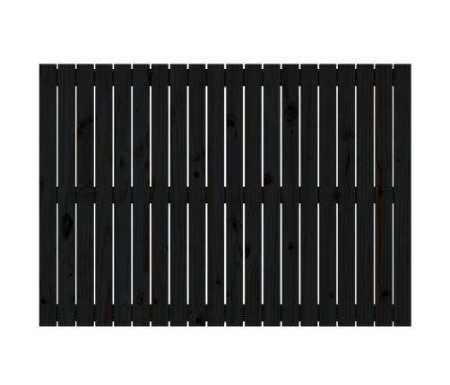 Cabecero de cama de pared madera maciza pino negro 127,5x3x90cm