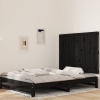 Cabecero de cama de pared madera maciza pino negro 127,5x3x90cm