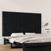 Cabecero de cama de pared madera maciza pino negro 159,5x3x90cm