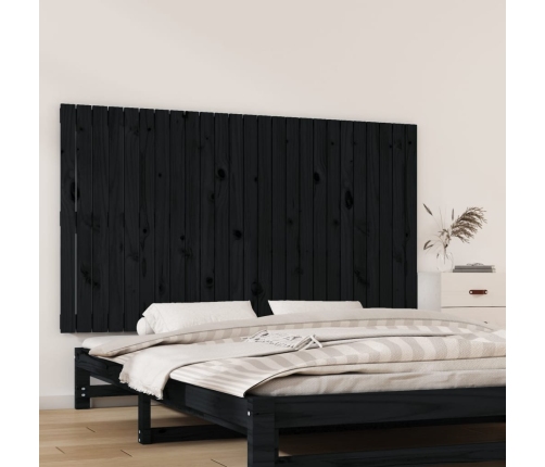 Cabecero de cama de pared madera maciza pino negro 159,5x3x90cm