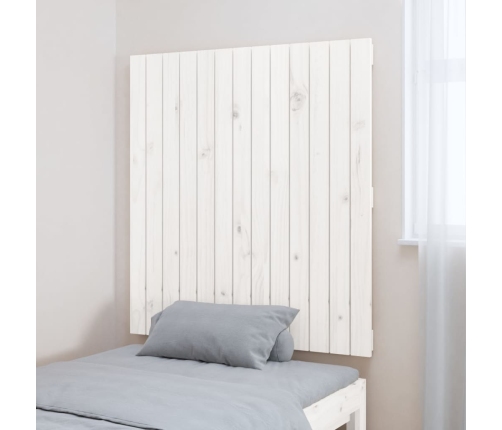 vidaXL Cabecero de cama pared madera maciza pino blanco 82,5x3x90 cm