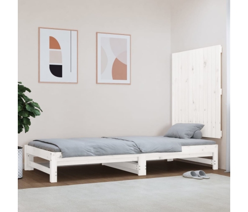 vidaXL Cabecero de cama pared madera maciza pino blanco 82,5x3x90 cm