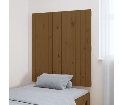 vidaXL Cabecero cama pared madera maciza pino marrón miel 82,5x3x90 cm