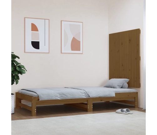 vidaXL Cabecero cama pared madera maciza pino marrón miel 82,5x3x90 cm