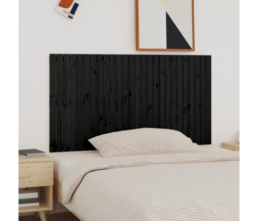 vidaXL Cabecero de cama de pared madera maciza pino negro 166x3x90 cm