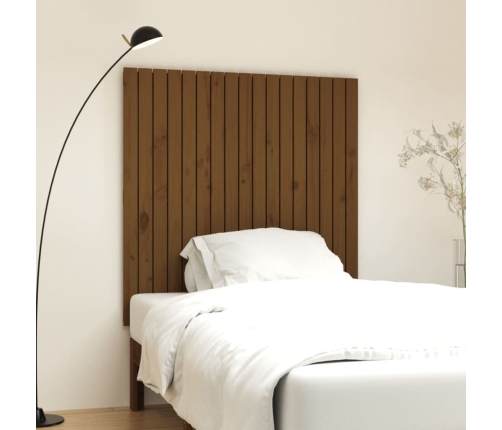 Cabecero de cama de pared madera pino marrón miel 108x3x110 cm