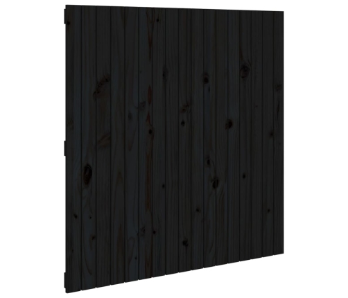 Cabecero de cama de pared madera maciza pino negro 108x3x110 cm