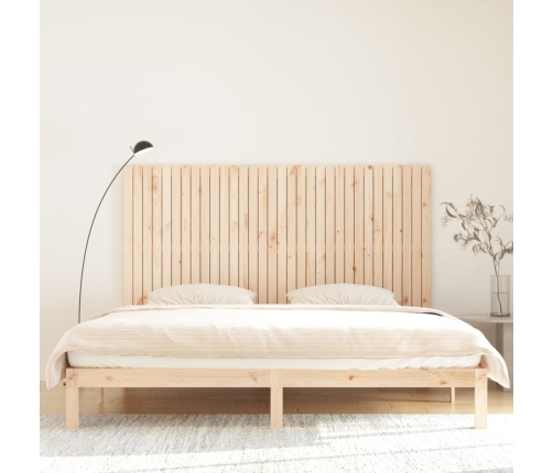 Cabecero de cama de pared madera maciza de pino 204x3x110 cm