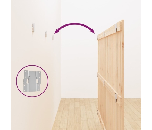Cabecero de cama de pared madera maciza de pino 204x3x110 cm