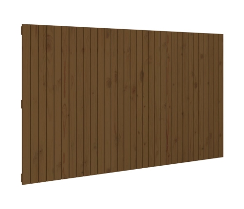 vidaXL Cabecero cama pared madera maciza pino marrón miel 204x3x110 cm