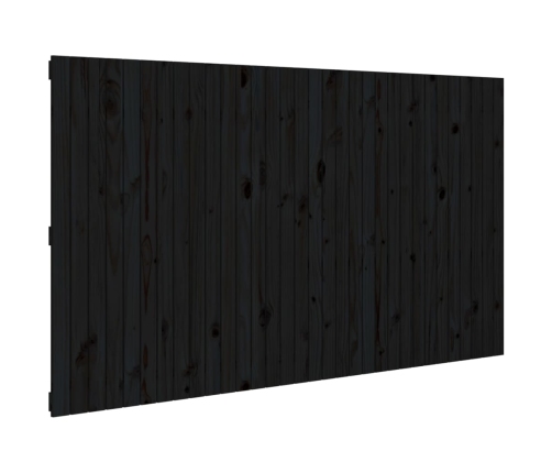 Cabecero de cama pared madera maciza pino negro 204x3x110 cm